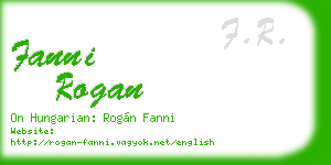 fanni rogan business card